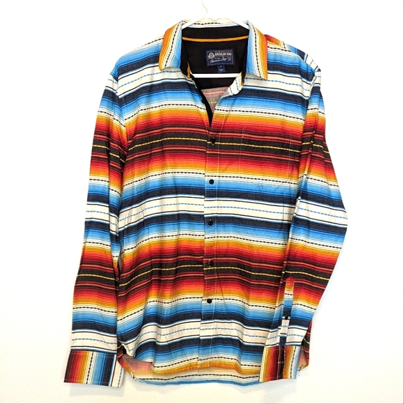 American Rag Men's Frequency Striped Shirt White Size Medium - Picture 3 of 7